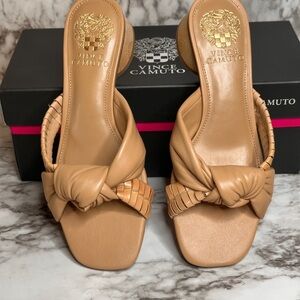 Vince Camuto Tan Sandals with Flat Slide Design